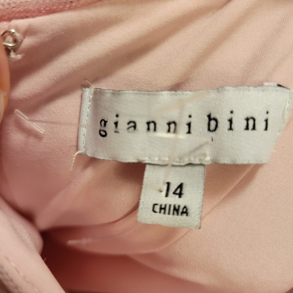 Gianni Bini Sequin Mini Dress Womens 14 Pink Long Sleeve Open Back Shift - Picture 6 of 12